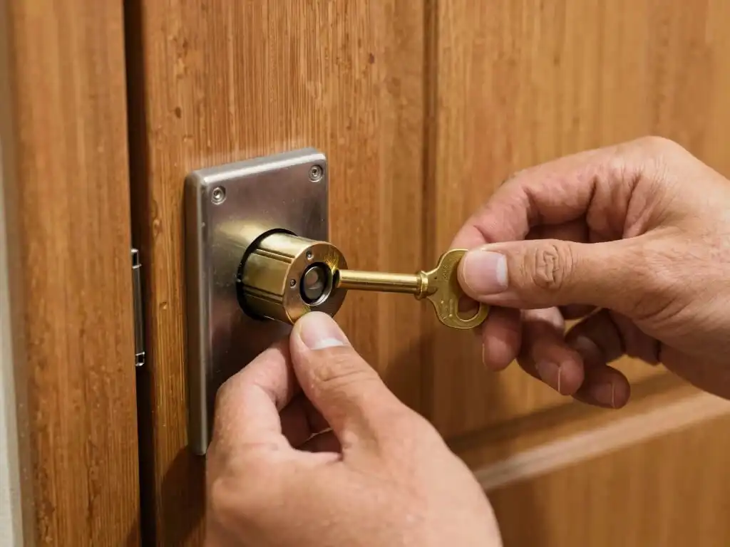 Licensed locksmith servicing residential home in Brooklyn NY