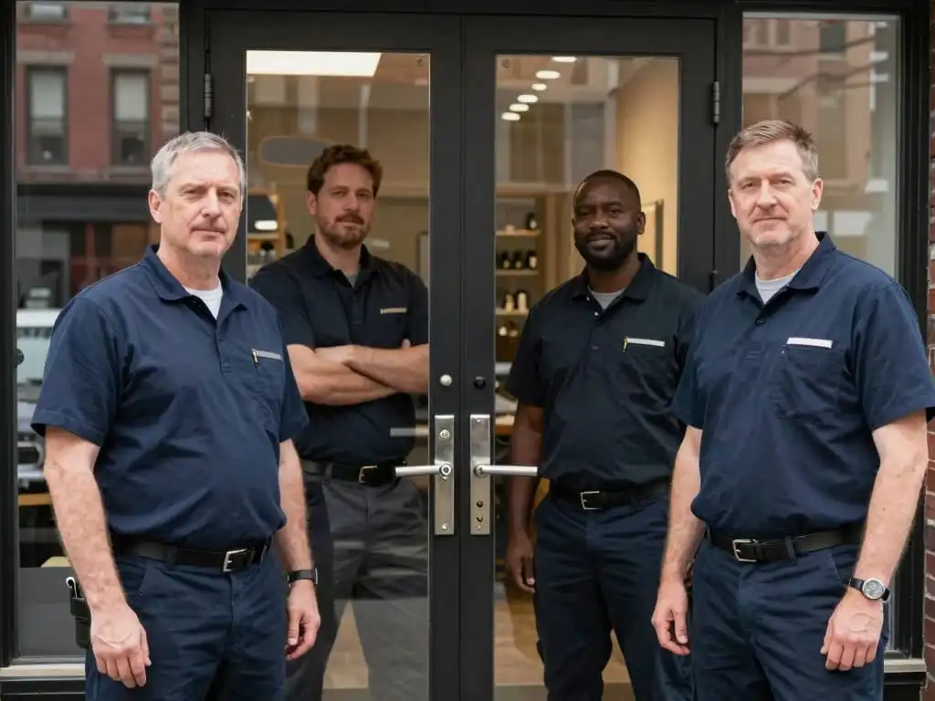 Group of Locksmith on a commercial building