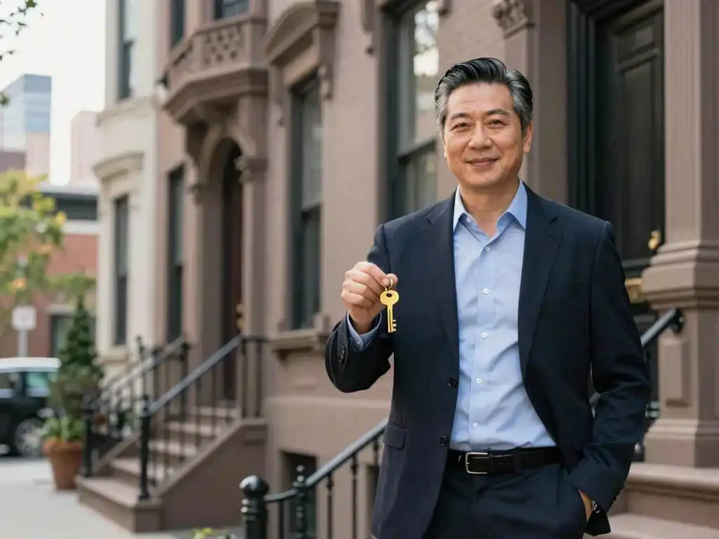 image of a resident holding a key